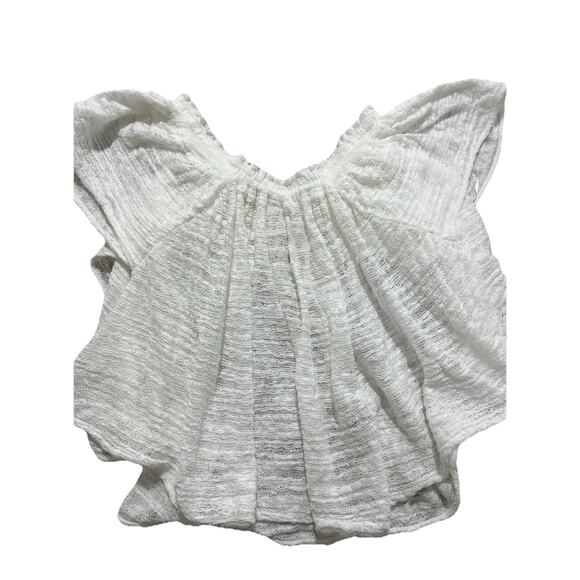 Free People Women’s S Thrills + Frills off Shoulder Lace Top - Read - Picture 2 of 10